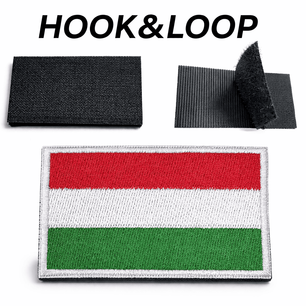 Бродирана нашивка велкро 5х8 см - унгарско знаме