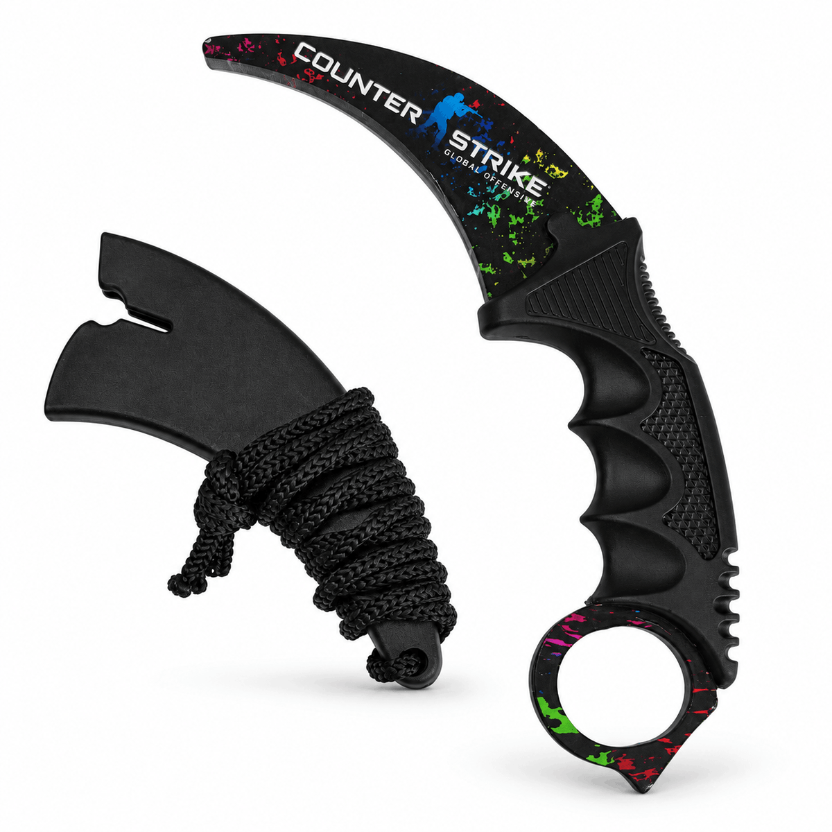Cuțit karambit Rainbow 21 cm cu husă de protecție