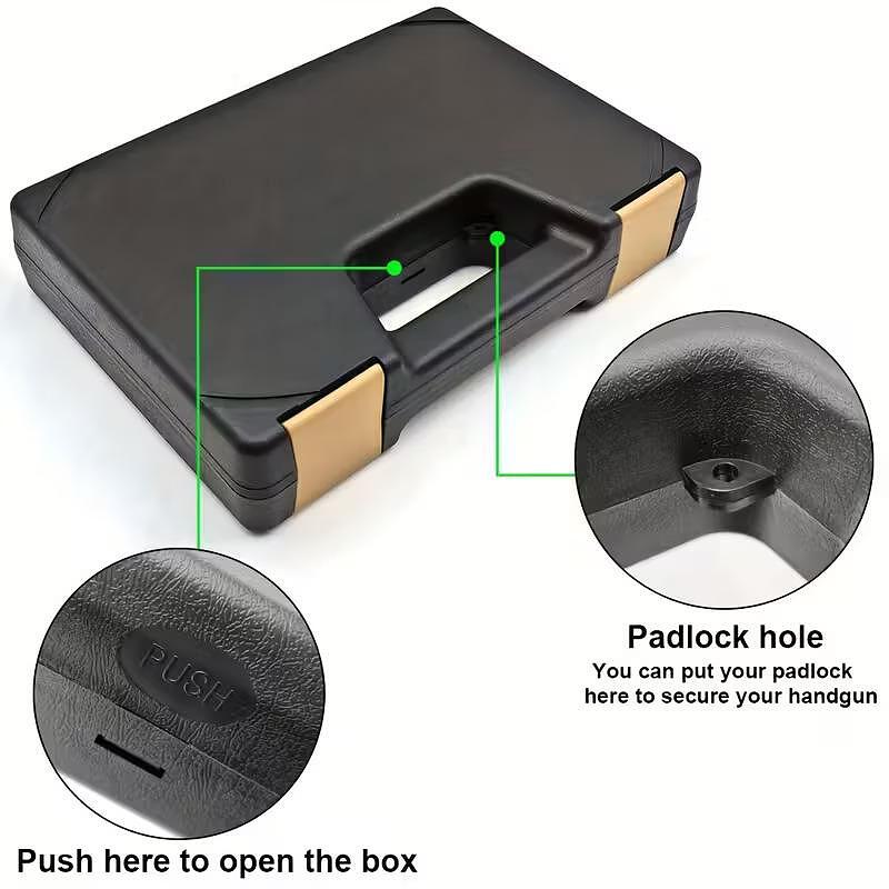Куфар за пистолет пластмасов с пълнеж - черен
