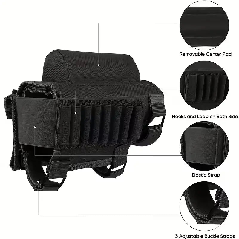 Набузник за приклад с гнезда за ловни патрони, черен