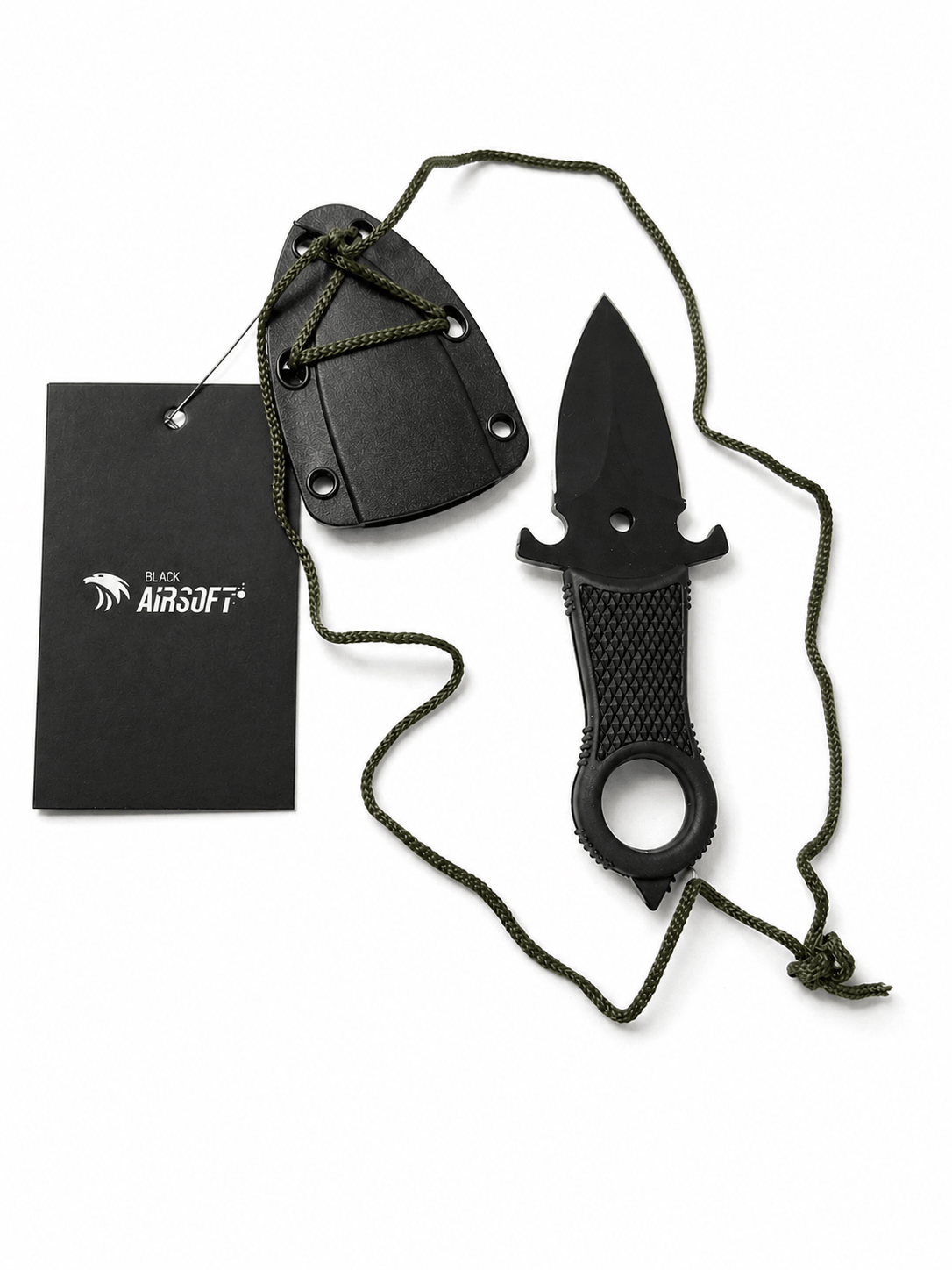 🎁 Taktički nož Halo Black Airsoft za vrat s futrolom (100% popusta)