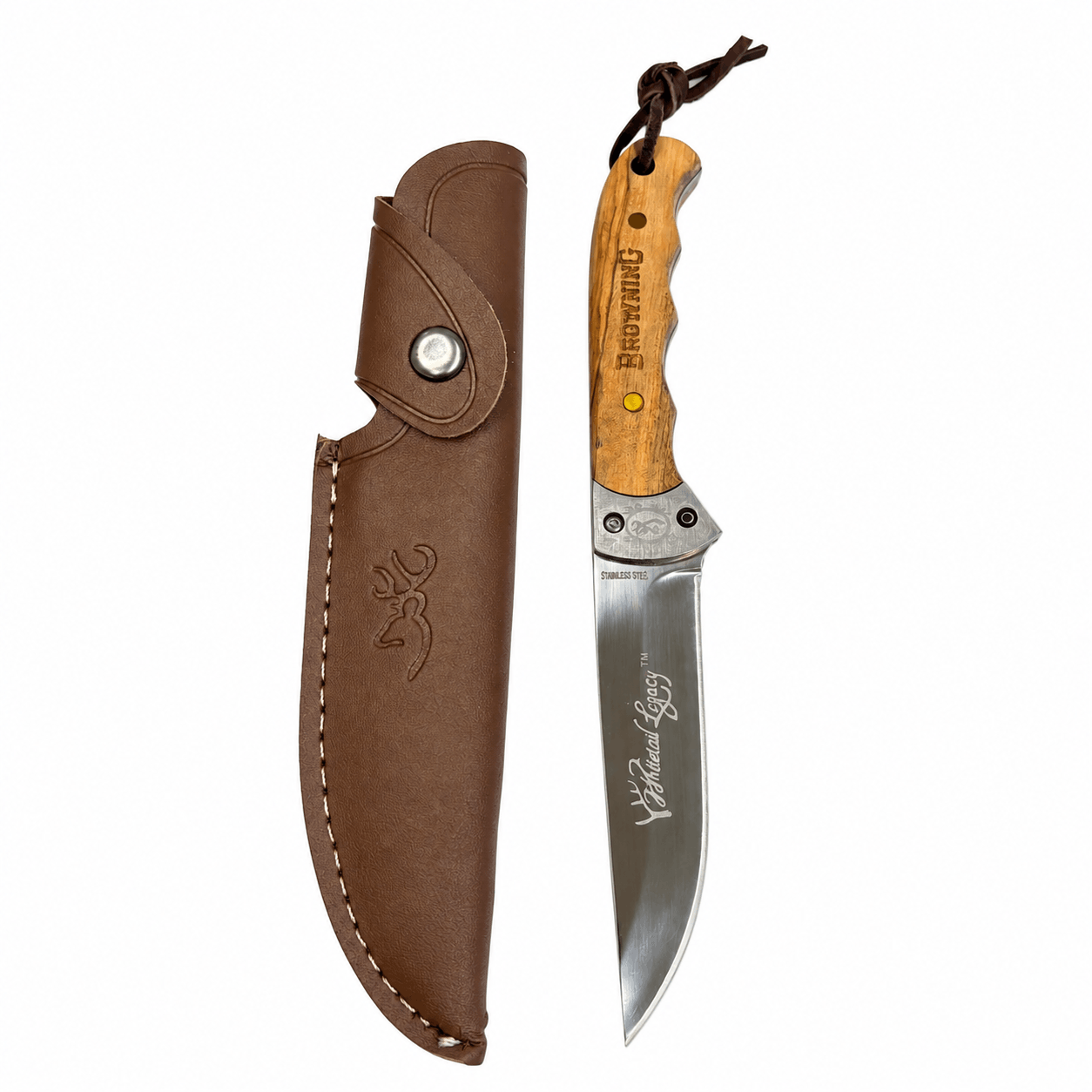Lovecký nůž Browning Whitetail Legacy s dřevěnou rukojetí a pouzdrem