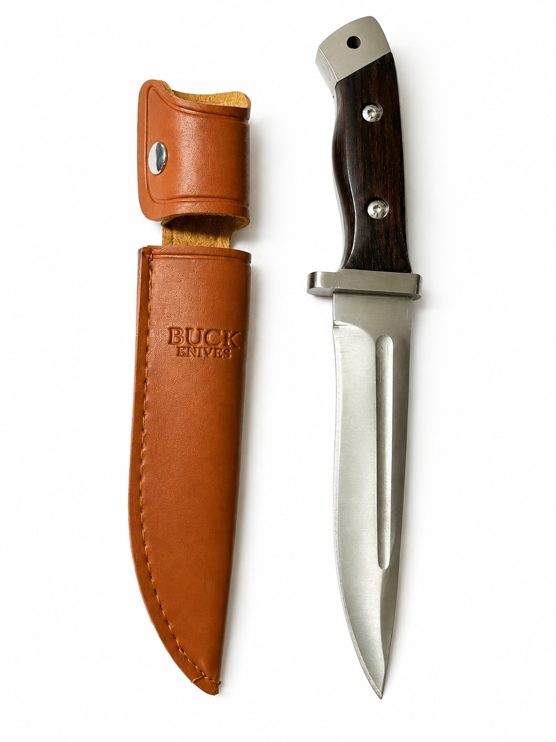 Outdoor nož BUCK mahagon s kožnom futrolom