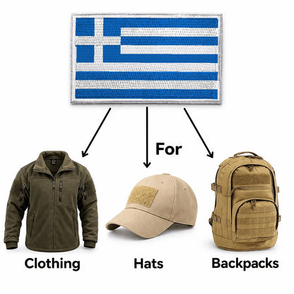 Κεντημένο έμβλημα με βέλκρο 5х8 см - ελληνική σημαία