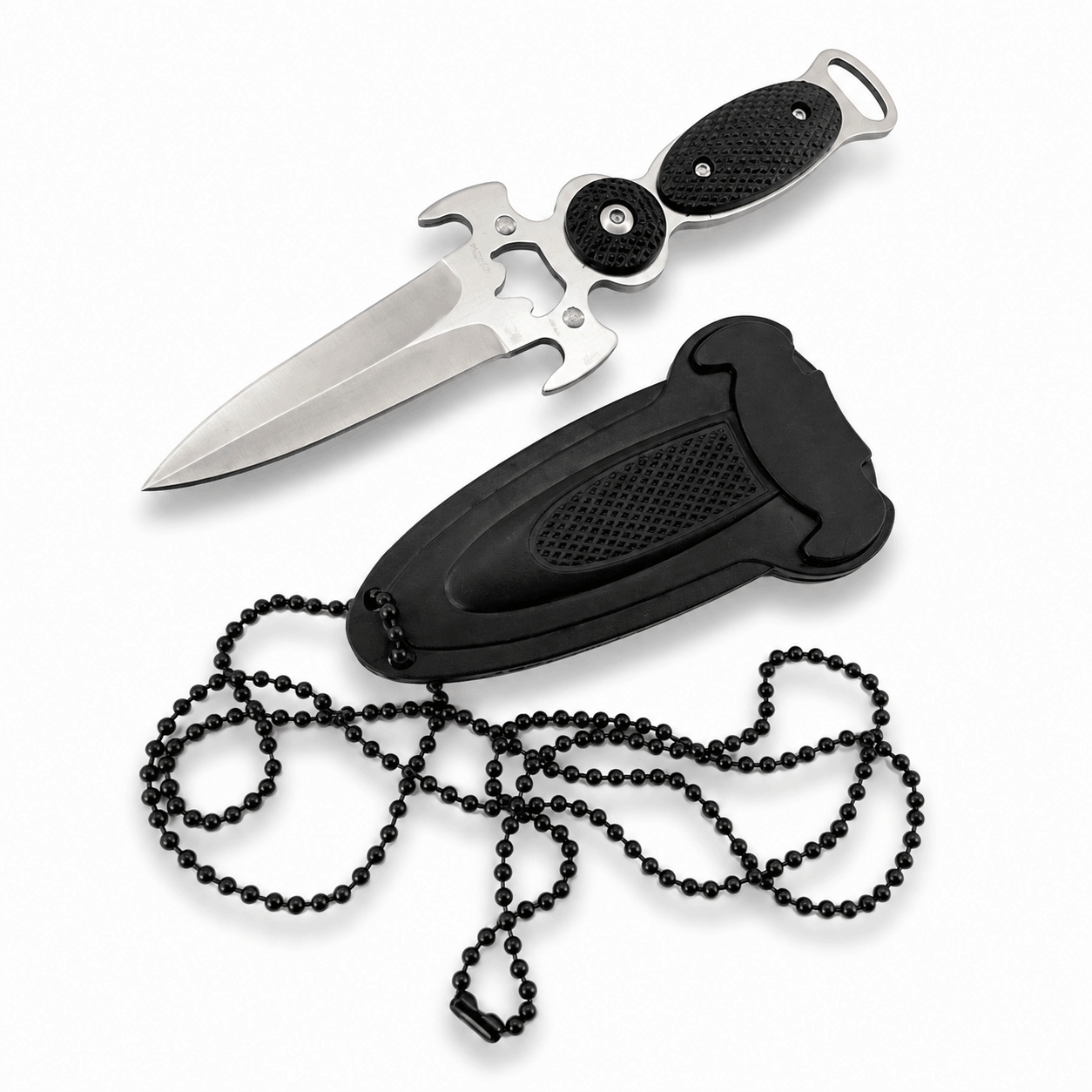 Couteau compact Black AirSoft DAGGER avec étui et chaînette