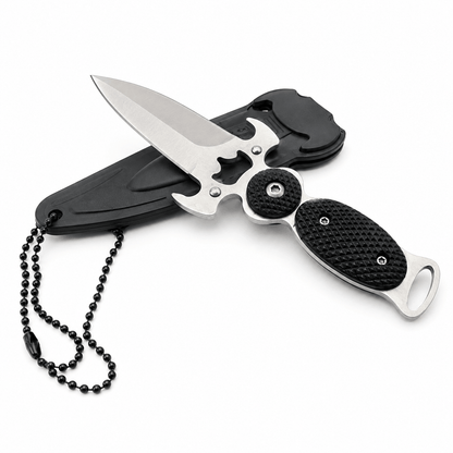 Couteau compact Black AirSoft DAGGER avec étui et chaînette
