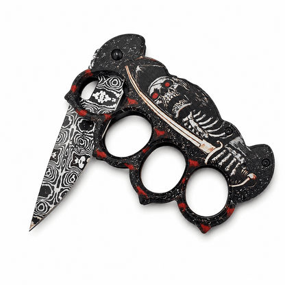 Cuțit automat tip box Black Airsoft Dead Head cu clemă pentru curea