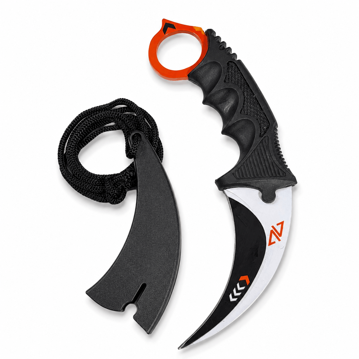Karambit Black Airsoft Vortex s pouzdrem a šňůrkou