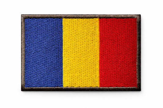 🎁 Izvezena značka velkro 5x8 cm - rumunjska zastava (100% popusta)