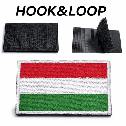 Бродирана нашивка велкро 5х8 см - унгарско знаме