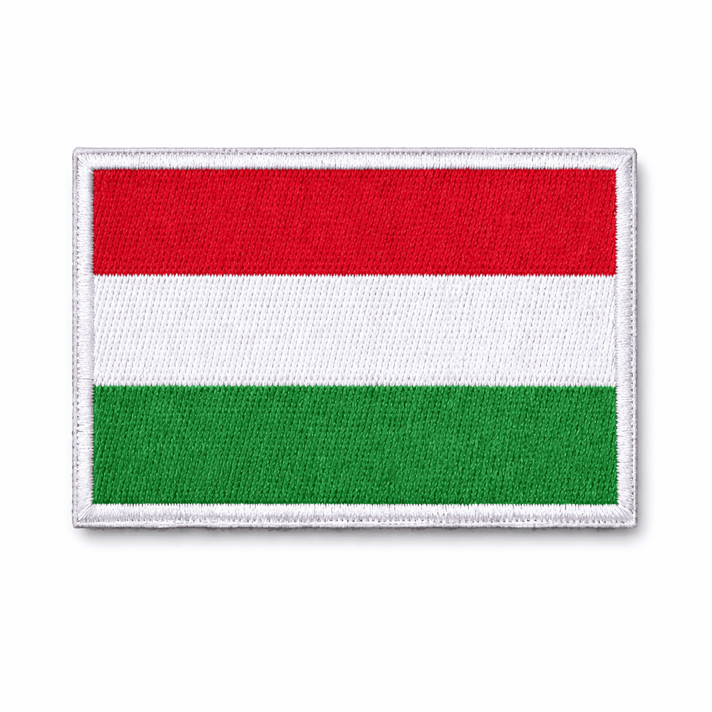 🎁 Izvezena značka velkro 5x8 cm - mađarska zastava (100% popusta)