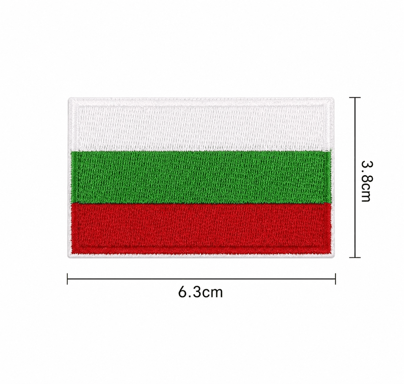 Amblem bugarske zastave 6,3x3,8 cm – termo ljepljiv bez velcroa