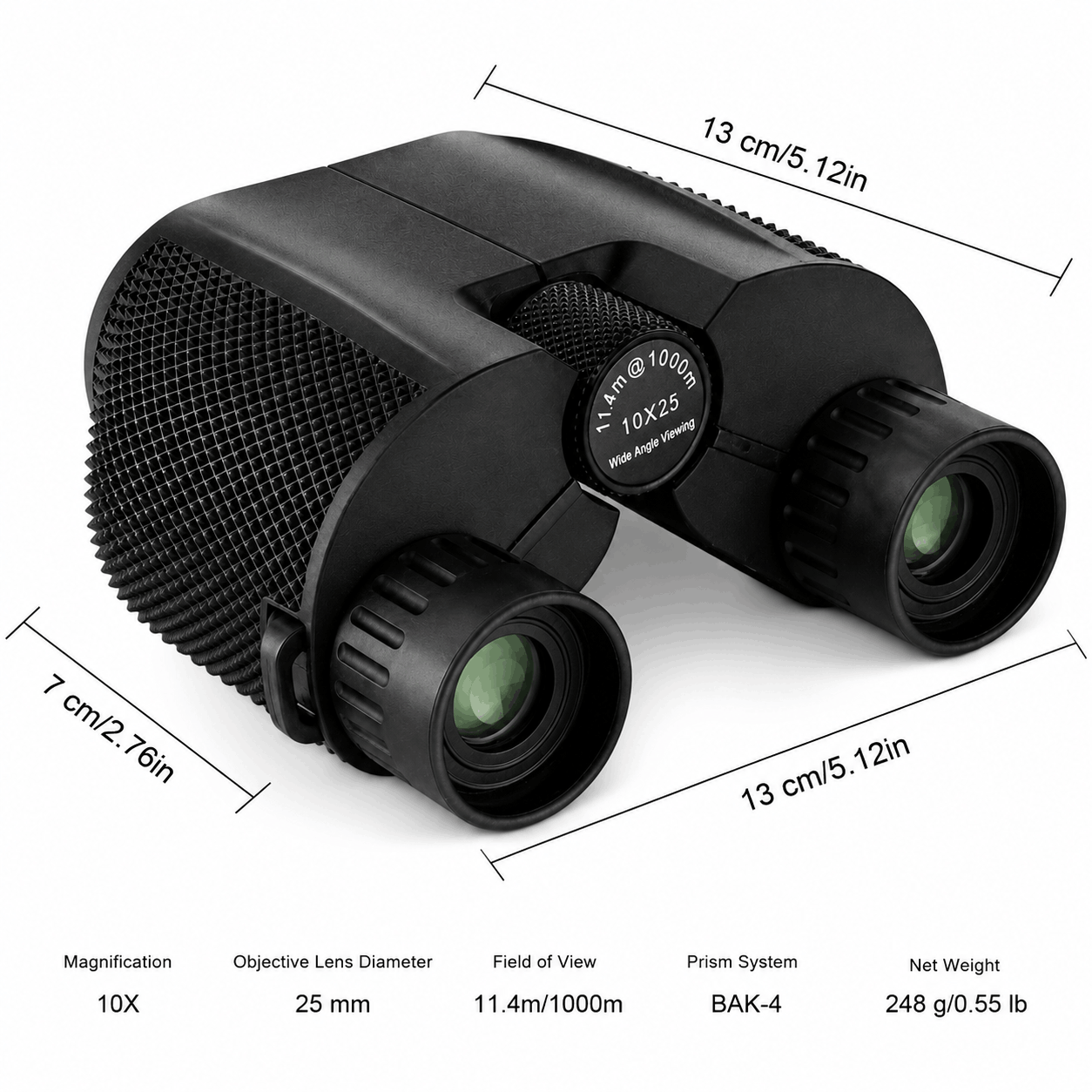Kompaktní dalekohled 10x25 s hranolem BAK-4 a FMC úpravou