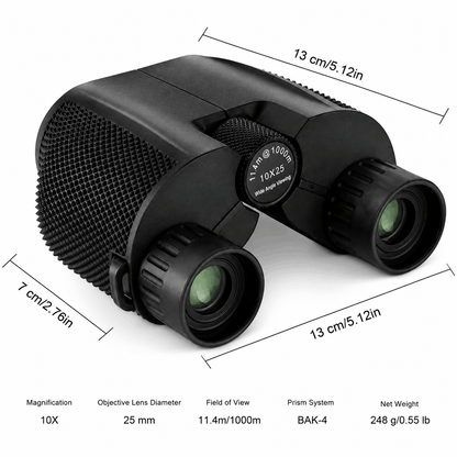 Kompaktní dalekohled 10x25 s hranolem BAK-4 a FMC úpravou