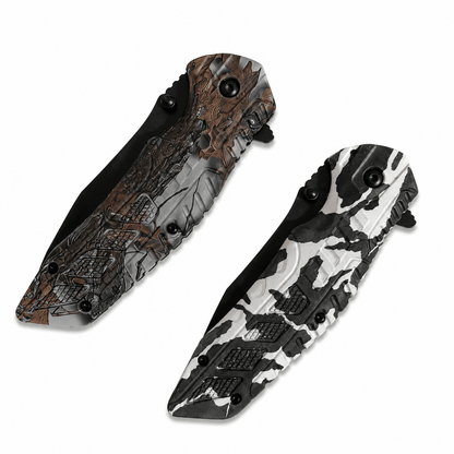 WILD CAMO összecsukható kés ferrocerium tűzgyújtóval – 21 cm