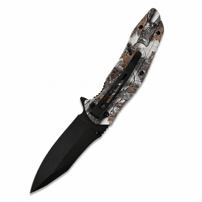 WILD CAMO összecsukható kés ferrocerium tűzgyújtóval – 21 cm