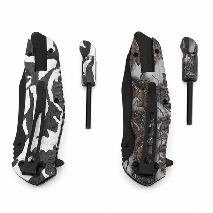 WILD CAMO összecsukható kés ferrocerium tűzgyújtóval – 21 cm