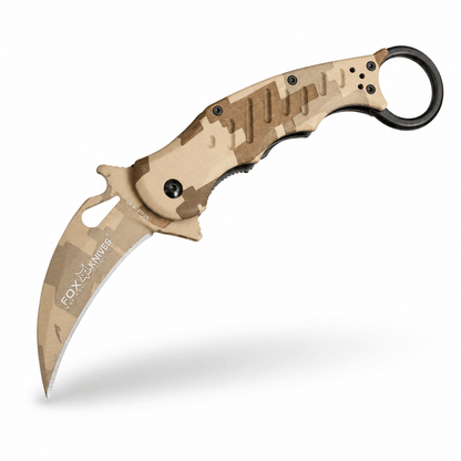 Сгъваем нож Karambit Fox Knives N690Co Desert Camo 19.5 см