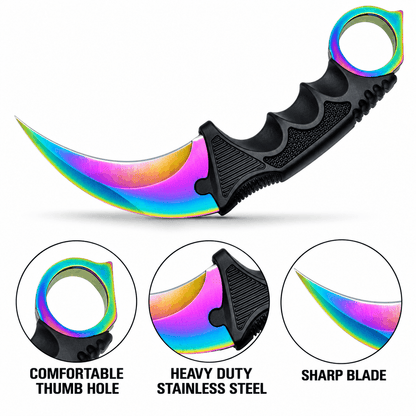 Карамбит нож Rainbow 21 см с предпазен калъф