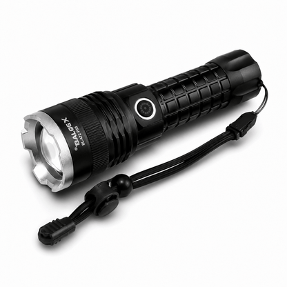 Leistungsstarke LED-Taschenlampe X-BALOG P50 mit Akku und USB-Ladefunktion – 17 cm