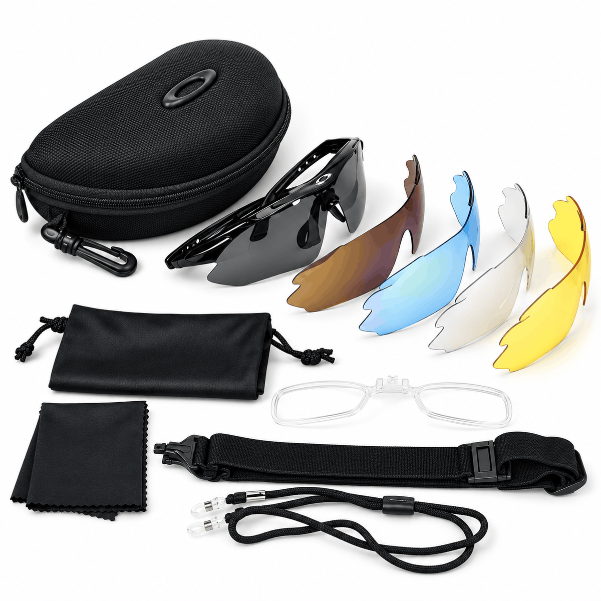 Sportsonnenbrille mit 5 austauschbaren Gläsern und Polarisation – Set