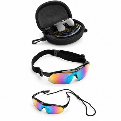 Sportsonnenbrille mit 5 austauschbaren Gläsern und Polarisation – Set
