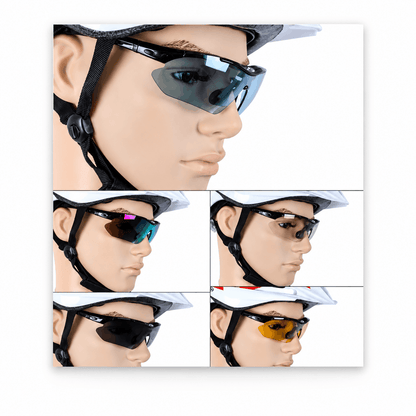 Sportsonnenbrille mit 5 austauschbaren Gläsern und Polarisation – Set