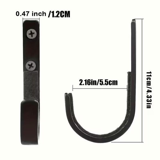 Стойка за оръжия, комплект 2 броя куки за пушки, черен