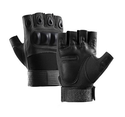 Тактически ръкавици без пръсти, с протектори