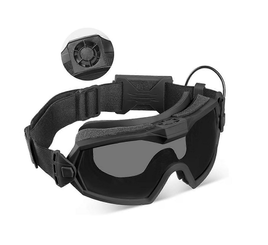Тактическа предпазна маска, очила с вграден вентилатор, Anti-Fog
