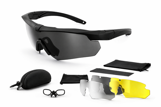 Тактически поляризирани предпазни очила с 3 сменяеми лещи – удароустойчиви