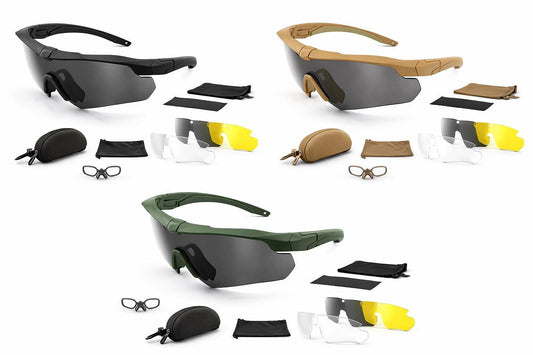Тактически поляризирани предпазни очила с 3 сменяеми лещи – удароустойчиви