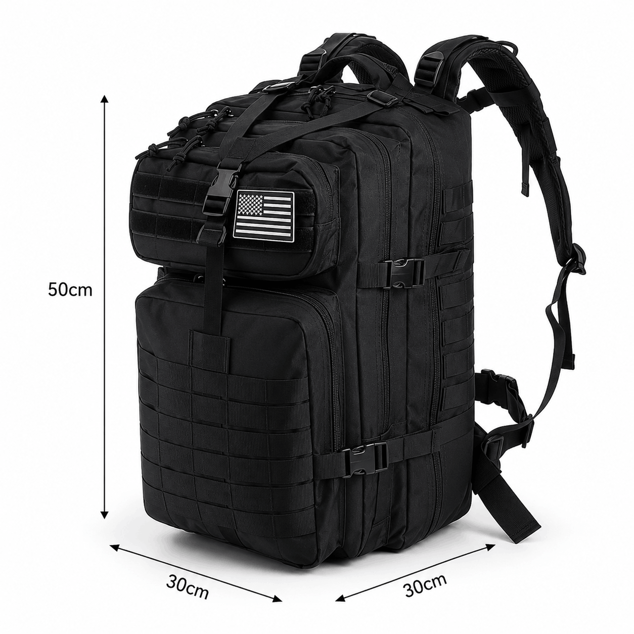 Taktički ruksak 45L BlackAirsoft Ranger, s velcro zastavom 900D