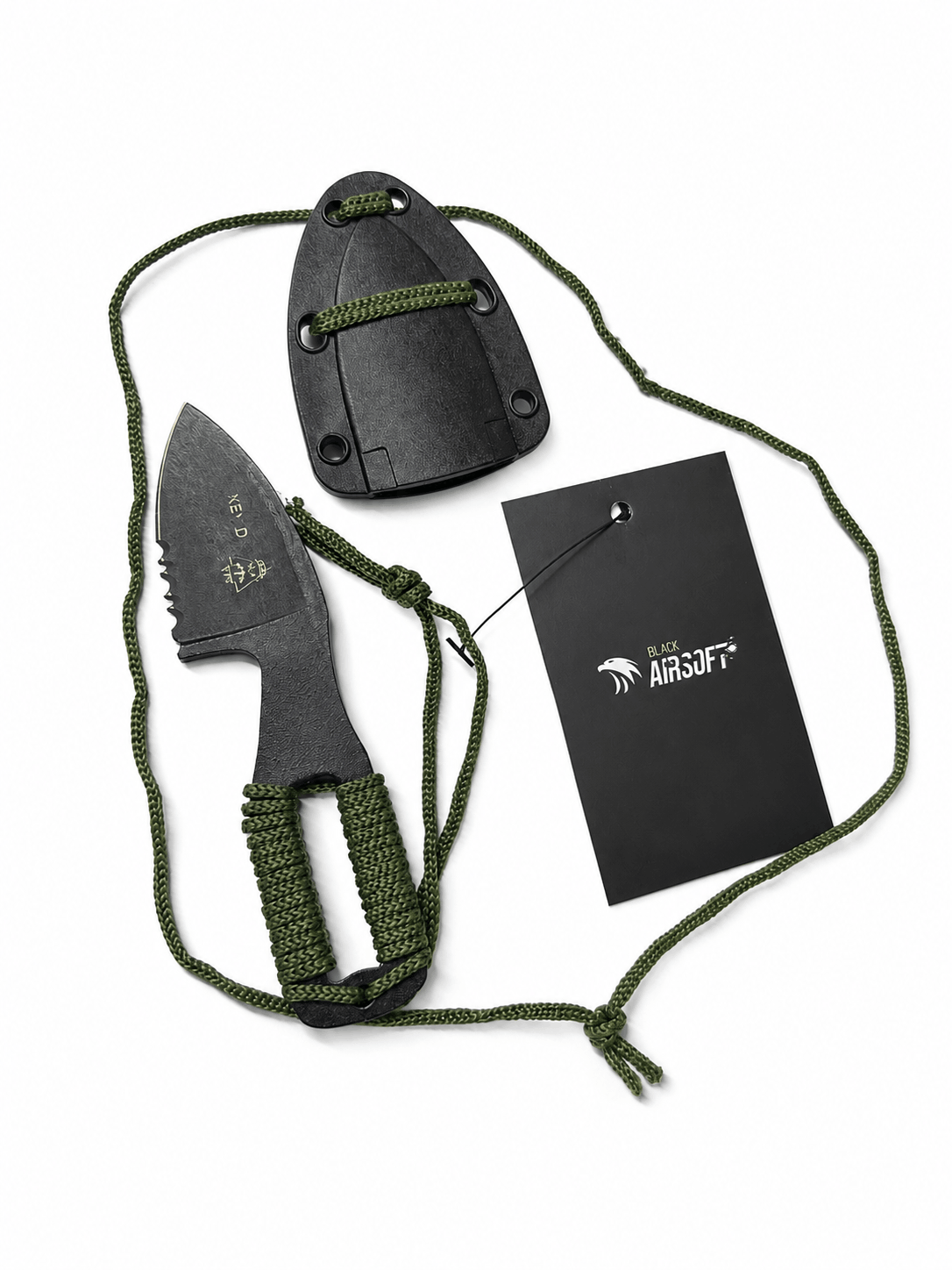 Taktički nož KEYD Black Airsoft za vrat s futrolom